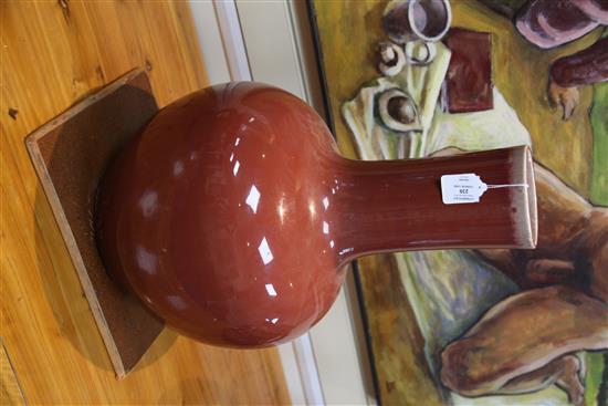 A large Chinese sang-de-boeuf glazed bottle vase, 58.5cm